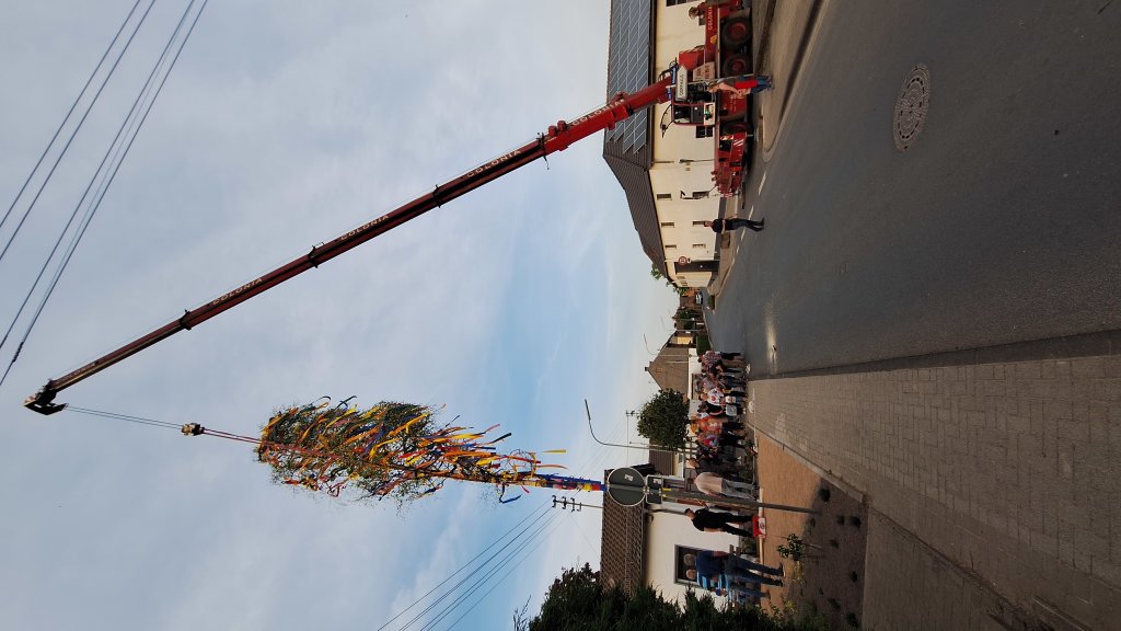 Straßfeld: Aufstellung des Dorfmaibaums